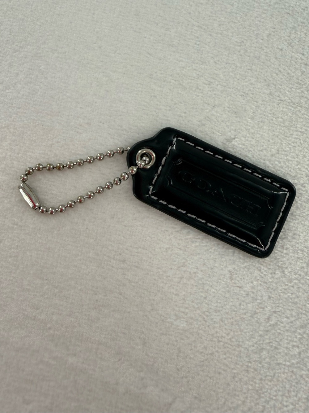 Coach Black Patent Leather Bag Tag